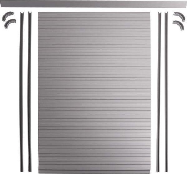 Roleta nábytková Carbest, kompletní sada 60 × 100 cm, stříbrná / šedá barva, zkrátitelná, včetně vodicích lišt a rohů