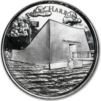 Stříbrná mince Pearl Harbor 2 oz UHR American Landmarks