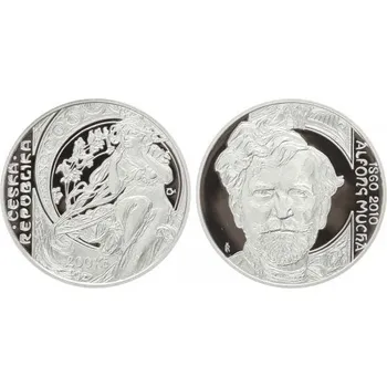 Česká mincovna Alfons Mucha 150. výročí narození 2010 Proof
