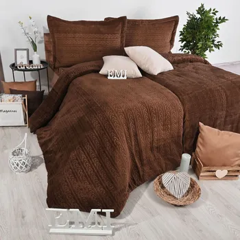Povlečení Povlečení z mikroplyše Banu hnědé EMI: Standardní set jednolůžko obsahuje 1x 200x140 + 1x 90x70