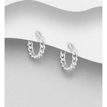 Náušnice Stříbrné kruhové náušnice Řetězový článek