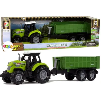 autíčko Mamido Farmářský traktor s přívěsem zelený