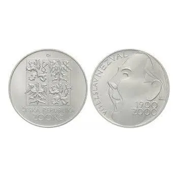 Stříbrná mince 200 Kč Vítězslav Nezval 100. výročí narození 2000 Standard
