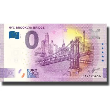 Sběratelství 0 Euro suvenýr bankovka NYC Brooklyn Bridge USA USAQ 2023-1