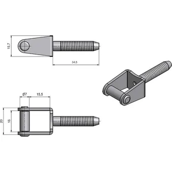 Okenní klika Skoba okenní k zašroubování M8x34,5 Nikl-satén 65990D00
