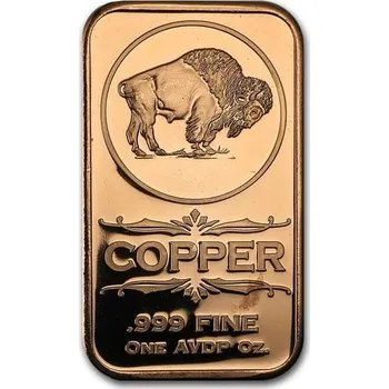 Private Mint Měděný slitek Buffalo (Bison) 1 Oz