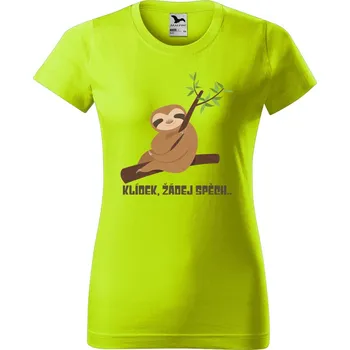 Dámské oblečení DOBRÝ TRIKO Dámské tričko s potiskem Klídek Barva: Limetková, Velikost: XS
