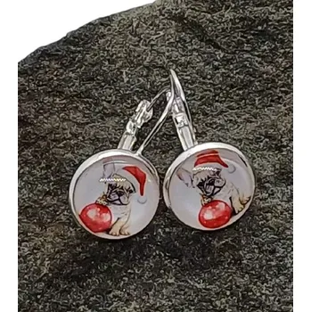 Náušnice Náušnice "Vánoční buldoček" - 14mm