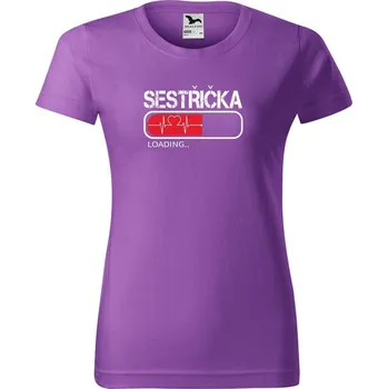 Dámské tričko DOBRÝ TRIKO Dámské tričko s potiskem Sestřička loading Barva: Fialová, Velikost: 2XL