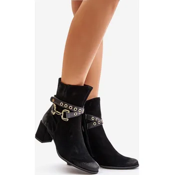 Dámské kozačky Dámské semišové kozačky na podpatku Maciejka Step in style, 39 i240_202648_2:39