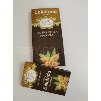 Čokoláda MLÉČNÁ čokoláda s mandlemi 170 g - krabička s vlastním potiskem