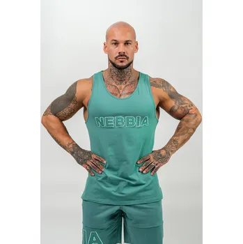 Pánské tílko NEBBIA Fitness tílko STRENGTH zelená L