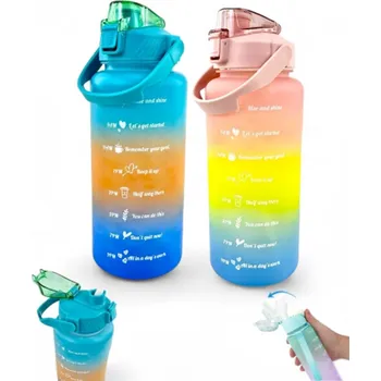 Láhev Motivační sportovní láhev 2l, Světle růžová