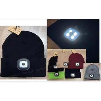 Čepice Zimní svítící čepice s LED svítilnou Uni velikost