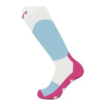 Dámské ponožky lyžařské ponožky Elan All Mountain Comfort Junior 2-pack white/light blue/fuchsia 35-38