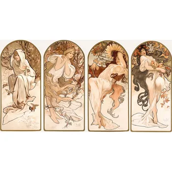 Plakát Plakát, Obraz - The Seasons (1897), Alfons Mucha