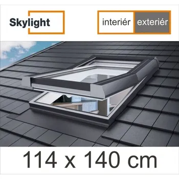 Okno STŘEŠNÍ OKNO SKYLIGHT |114 X 140 CM | INTERIÉR BÍLÝ - EXTERIÉR ŠEDÝ RAL 7043