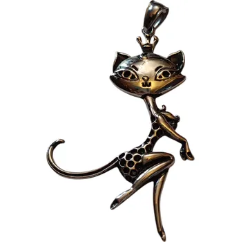 Přívěsek Přívěšek z chirurgické oceli - Kočka parádnice