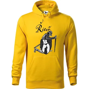 Pánská mikina DOBRÝ TRIKO Pánská mikina s potiskem Řitíř Velikost pánské mikiny: 3XL, Barva: Žlutá