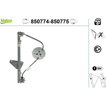 Stahovačka okna Zvedací zařízení oken VALEO 850774