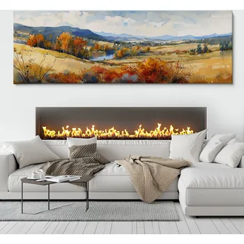 Obraz Obraz na plátně - Jezírko za trnkovým keřem FeelHappy.cz Velikost obrazu (šířka x výška): 90 x 30 cm