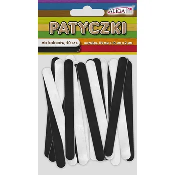 Výtvarná sada Dřívka bílé a černé 40 ks