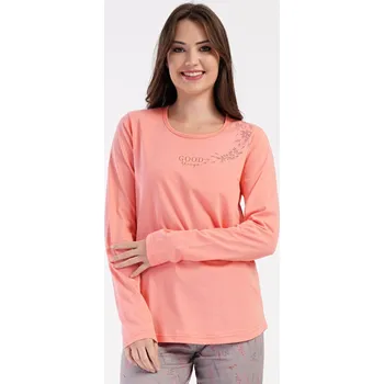 Dámské pyžamo Vienetta Dámské pyžamo dlouhé Good things Barva: Oranžová, Velikost: 2XL