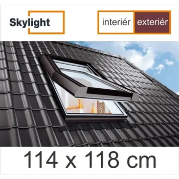 Okno STŘEŠNÍ OKNO SKYLIGHT PREMIUM | 114 X 118 CM | INTERIÉR BÍLÝ - EXTERIÉR HNĚDÝ RAL 8019