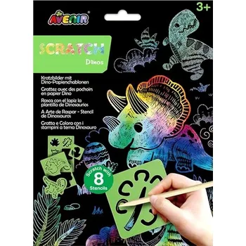omalovánky Škrabací obrázky podle šablony Dinosauři Kniha