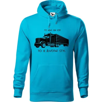 Pánská mikina DOBRÝ TRIKO Pánská mikina s potiskem Životní styl Velikost pánské mikiny: L, Barva: Tyrkysová