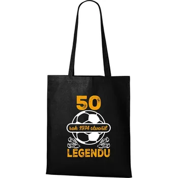 Nákupní taška DOBRÝ TRIKO Bavlněná taška s potiskem 50 let legenda fotbal Barva: Černá
