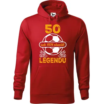 Pánská mikina DOBRÝ TRIKO Pánská mikina s potiskem 50 let legenda fotbal Velikost pánské mikiny: 4XL, Barva: Červená