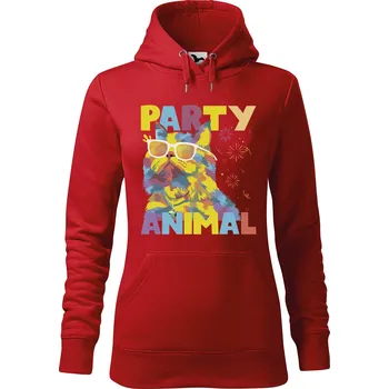 Dámská mikina DOBRÝ TRIKO Dámská mikina s potiskem Party animal Velikost dámské mikiny: 2XL, Barva: Červená