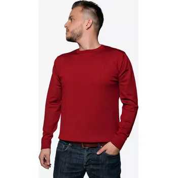 Pánský svetr Pánský vlněný svetr Merino Vínová L