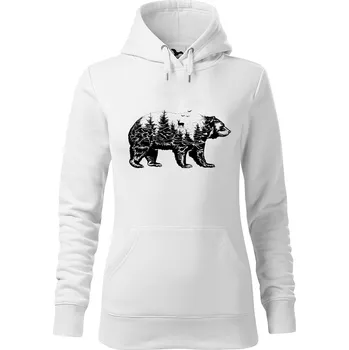 Dámská mikina DOBRÝ TRIKO Dámská mikina s potiskem Medvěd Velikost dámské mikiny: S, Barva: Bílá