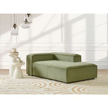 Pohovka Lenoška zelená manšestrové čalounění levostranná černé nohy moderní styl obývací pokoj Beliani