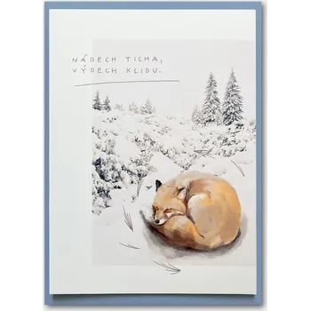 Přání s obálkou: Liška v zimní krajině