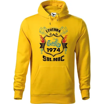 Pánská mikina DOBRÝ TRIKO Pánská mikina s potiskem Legenda silnic Velikost pánské mikiny: 2XL, Barva: Žlutá