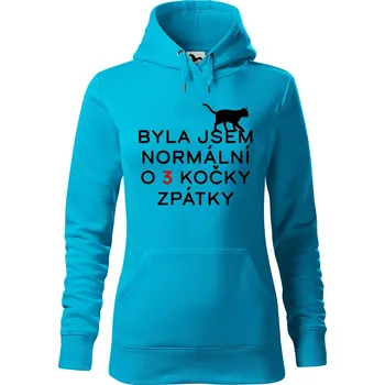 Dámská mikina DOBRÝ TRIKO Dámská mikina s potiskem Byla jsem normální Velikost dámské mikiny: XL, Barva: Tyrkysová