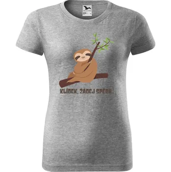 Dámské tričko DOBRÝ TRIKO Dámské tričko s potiskem Klídek Barva: Tmavě šedý melír, Velikost: 3XL
