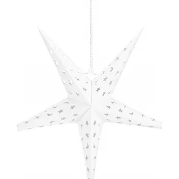 Vánoční dekorace Springos CA1015 papírová hvězda pěticípá 25 cm bílá