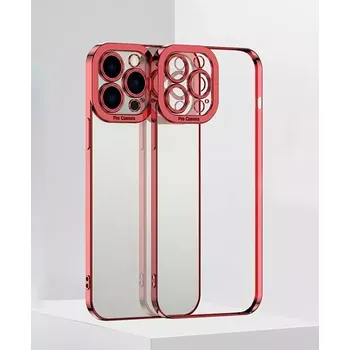 Pouzdro na mobilní telefon TT-TopTechnology Pouzdro pro Apple iPhone 13 Pro Max - transparent RED, materiál TPU