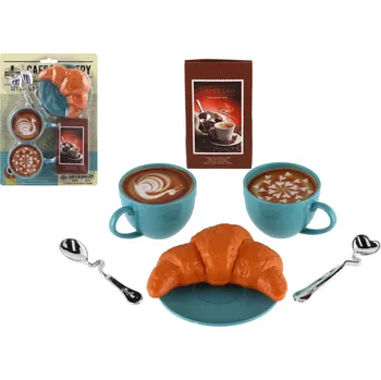 Figurka Teddies Kávová sada s doplňky plast na kartě 17x23cm