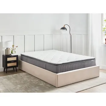 Matrace Taštičková pružinová matrace 140 x 200 cm snímatelný potah s úchyty výplň z chladicí paměťové pěny středně tvrdá Beliani