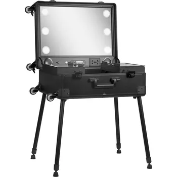 Kosmetický kufr Kufrový přenosný stojan s reproduktory černý