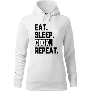 Dámská mikina DOBRÝ TRIKO Dámská mikina s potiskem Cook Velikost dámské mikiny: L, Barva: Bílá