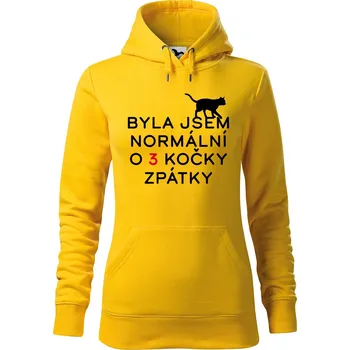 Dámské oblečení DOBRÝ TRIKO Dámská mikina s potiskem Byla jsem normální Velikost dámské mikiny: 2XL, Barva: Žlutá