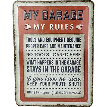 Plechová cedule Nostalgic Art Plechová cedule My garage, my rules 20 x 15 cm