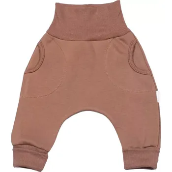 Tepláčky "rostoucí" BAGGY z počesané teplákoviny MKcool MK2338 hnědá 74 (Moderní kojenecké tepláčky BAGGY )