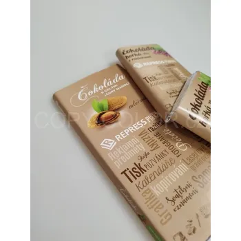 Cukrovinka MLÉČNÁ čokoláda s mandlemi 100 g - krabička s vlastním potiskem